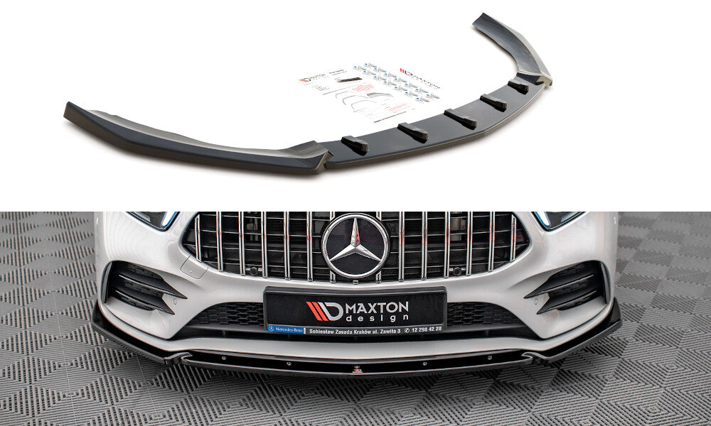Frontlippe V.4 passend für Mercedes A35 AMG / AMG-Line W177 schwarz Hochglanz