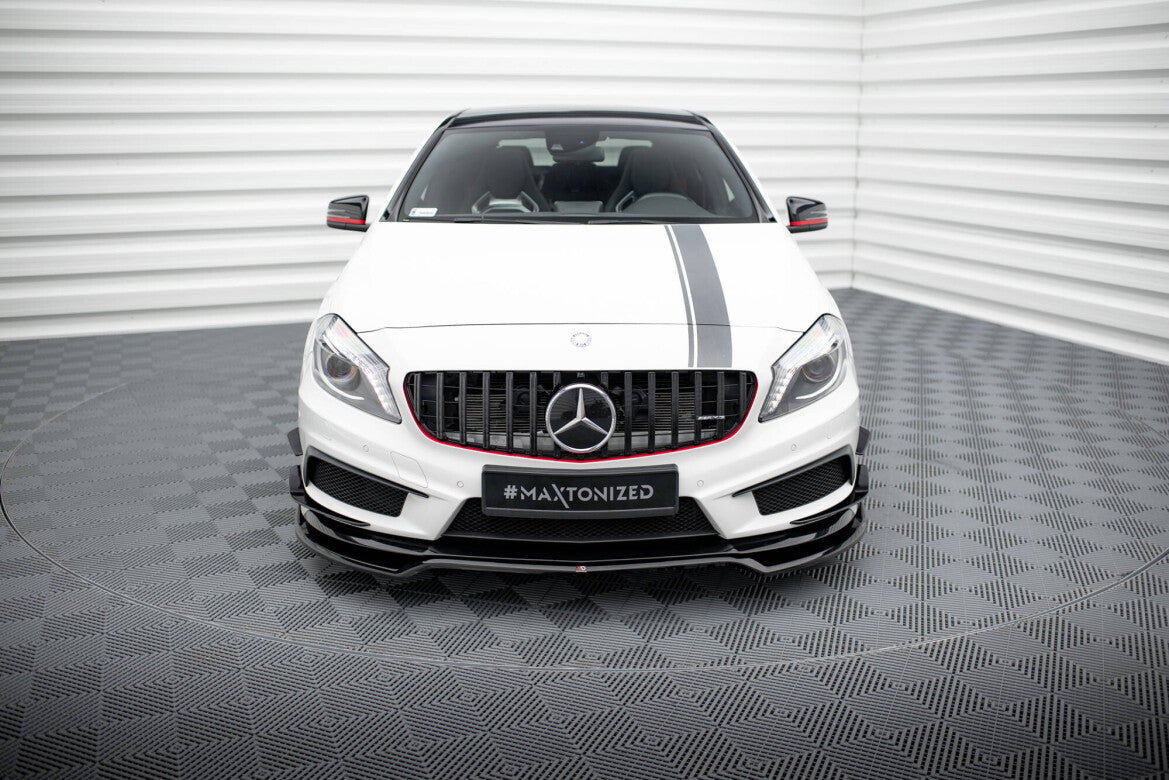 Frontlippe V.4 passend für Mercedes A45 AMG W176 schwarz Hochglanz