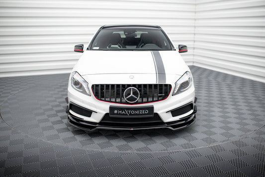 Frontlippe V.4 passend für Mercedes A45 AMG W176 schwarz Hochglanz