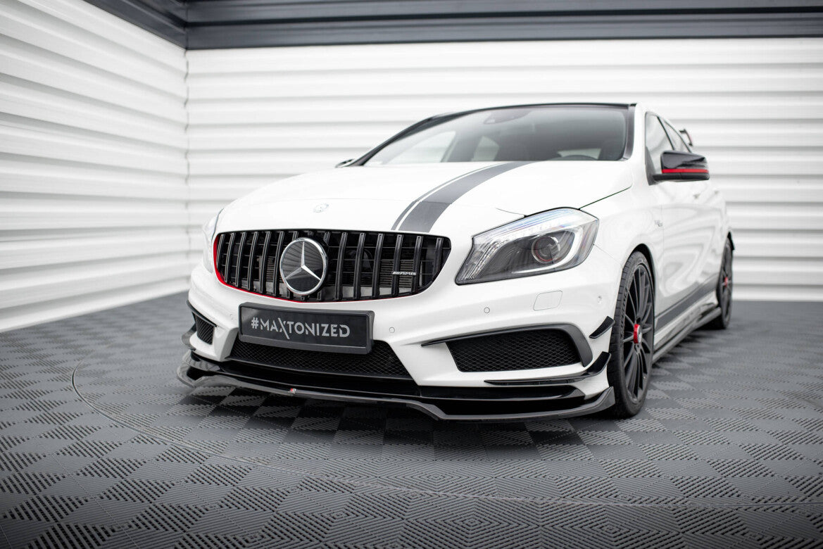 Frontlippe V.4 passend für Mercedes A45 AMG W176 schwarz Hochglanz
