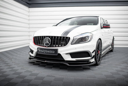 Frontlippe V.4 passend für Mercedes A45 AMG W176 schwarz Hochglanz