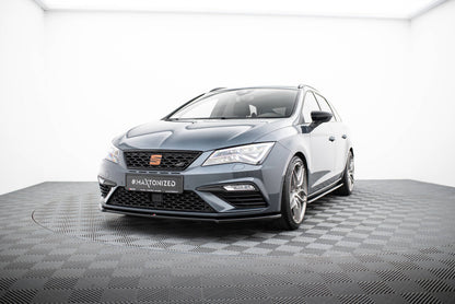 Frontlippe V.4 passend für Seat Leon CUPRA / FR Mk3 FL schwarz Hochglanz