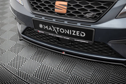 Frontlippe V.4 passend für Seat Leon CUPRA / FR Mk3 FL schwarz Hochglanz