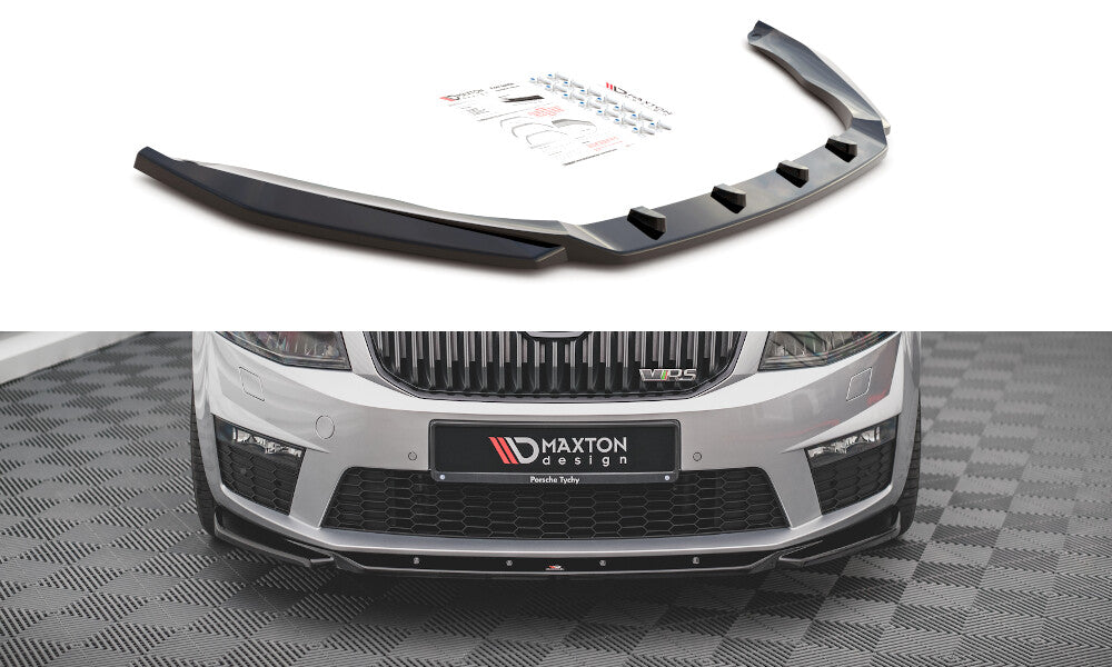 Frontlippe V.4 passend für Skoda Octavia RS Mk3 schwarz Hochglanz