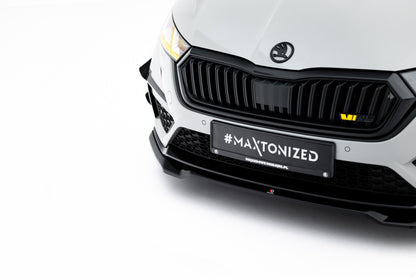 Frontlippe V.4 passend für Skoda Octavia RS Mk4 schwarz Hochglanz
