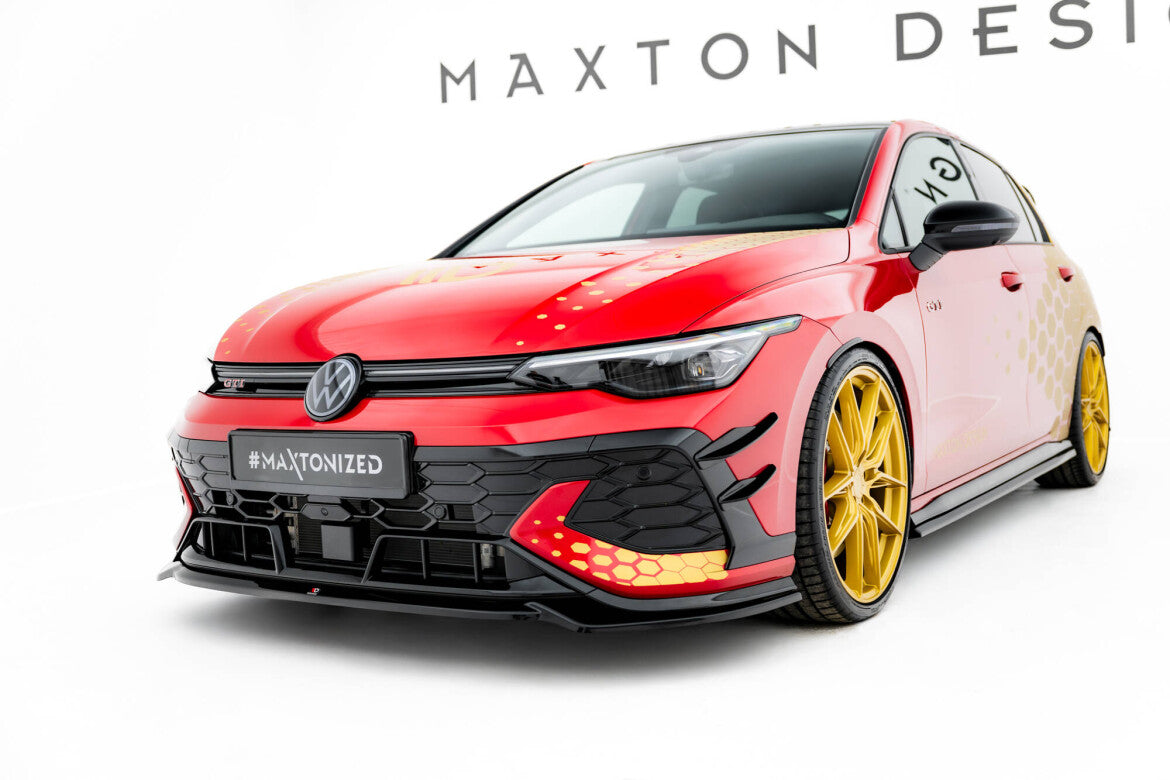 Frontlippe V.4 passend für VW Golf GTI Clubsport Mk8 FL schwarz Hochglanz