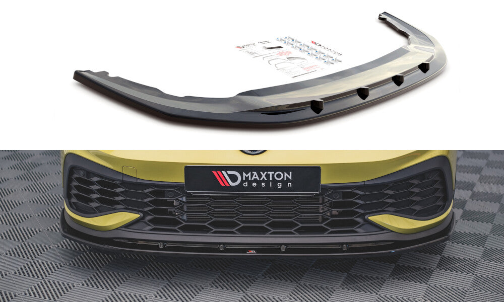Frontlippe V.4 passend für VW Golf GTI Clubsport Mk8 schwarz Hochglanz