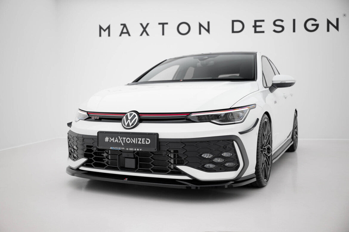 Frontlippe V.4 passend für VW Golf GTI / GTE / R-Line Mk8 FL schwarz Hochglanz
