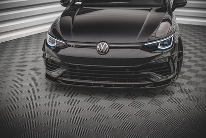 Frontlippe V.4 passend für VW Golf R Hatchback / Variant Mk8 schwarz Hochglanz