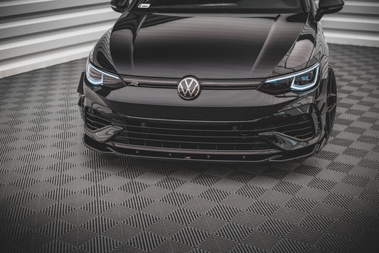 Frontlippe V.4 passend für VW Golf R Hatchback / Variant Mk8 schwarz Hochglanz