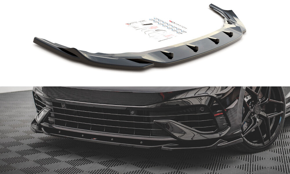 Frontlippe V.4 passend für VW Golf R Hatchback / Variant Mk8 schwarz Hochglanz