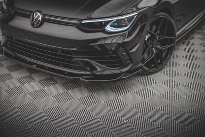 Frontlippe V.4 passend für VW Golf R Hatchback / Variant Mk8 schwarz Hochglanz
