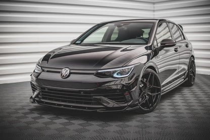 Frontlippe V.4 passend für VW Golf R Hatchback / Variant Mk8 schwarz Hochglanz