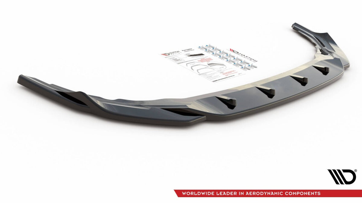 Frontlippe V.4 passend für VW Golf R Hatchback / Variant Mk8 schwarz Hochglanz