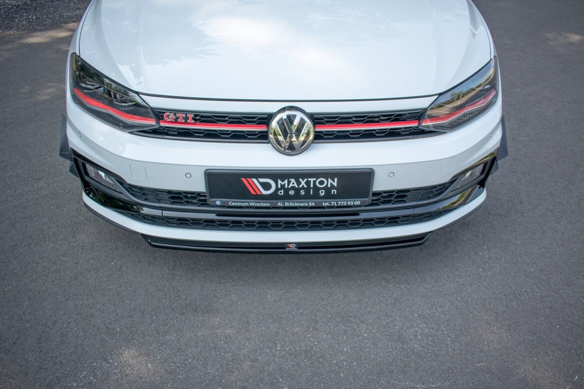Frontlippe V.4 passend für VW Polo GTI / R-line Mk6 schwarz Hochglanz