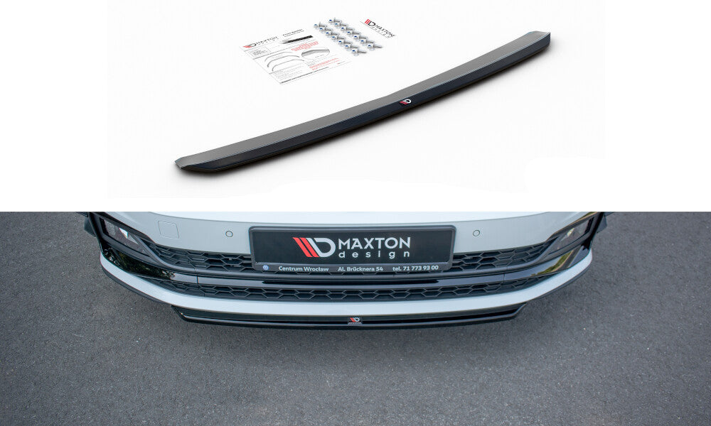 Frontlippe V.4 passend für VW Polo GTI / R-line Mk6 schwarz Hochglanz