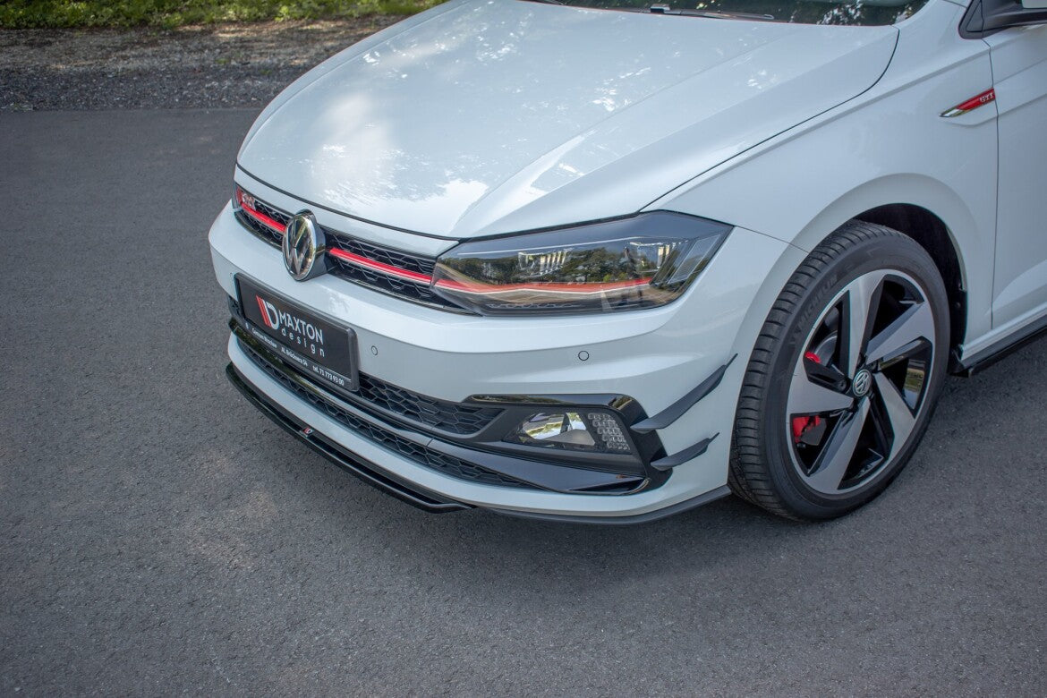 Frontlippe V.4 passend für VW Polo GTI / R-line Mk6 schwarz Hochglanz