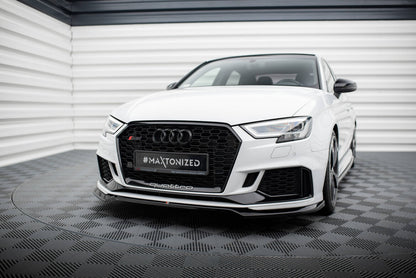 Frontlippe V.5 passend für Audi RS3 Limousine 8V FL schwarz Hochglanz
