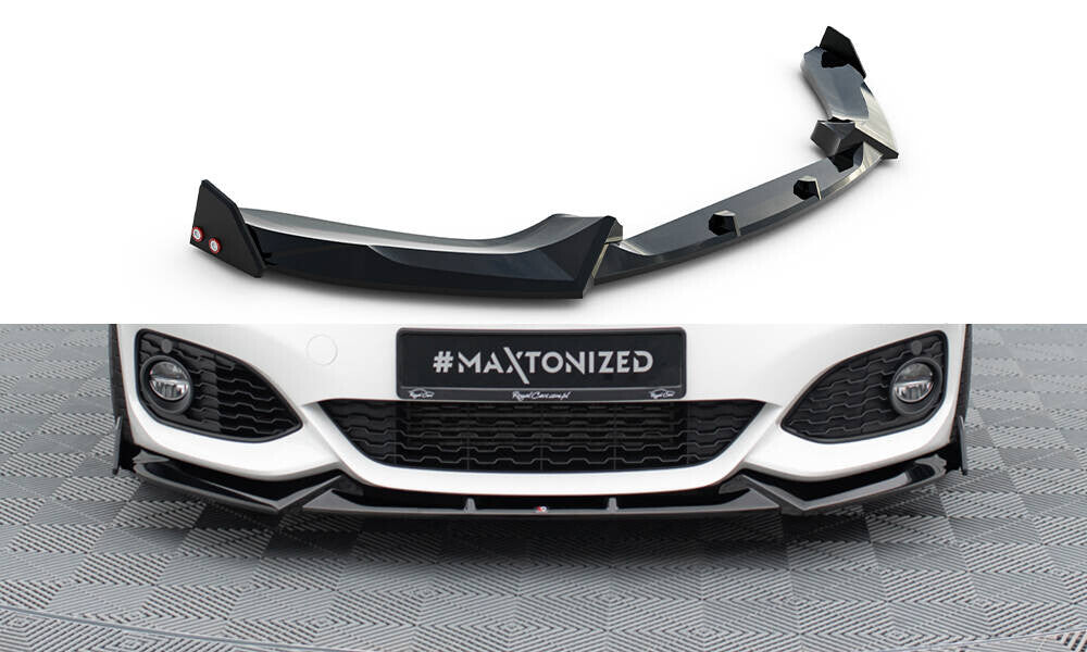 Frontlippe V.5 passend für BMW 1er M-Paket / M140i F20 FL schwarz Hochglanz + Flaps matt