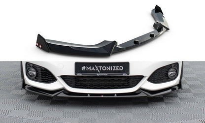 Frontlippe V.5 passend für BMW 1er M-Paket / M140i F20 FL schwarz Hochglanz + Flaps matt