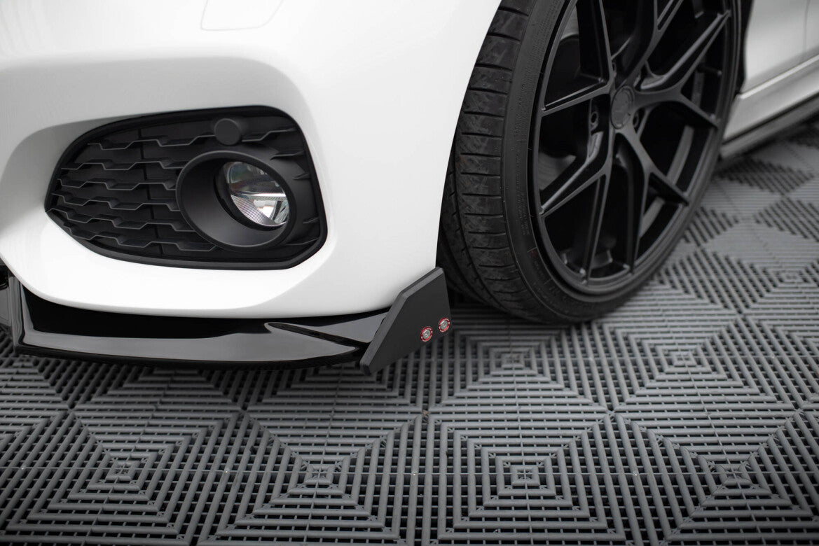 Frontlippe V.5 passend für BMW 1er M-Paket / M140i F20 FL schwarz Hochglanz + Flaps matt