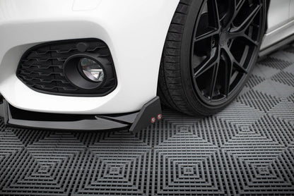 Frontlippe V.5 passend für BMW 1er M-Paket / M140i F20 FL schwarz Hochglanz + Flaps matt