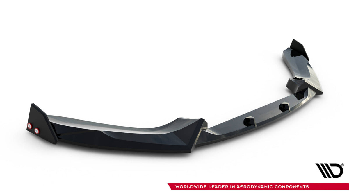 Frontlippe V.5 passend für BMW 1er M-Paket / M140i F20 FL schwarz Hochglanz + Flaps matt