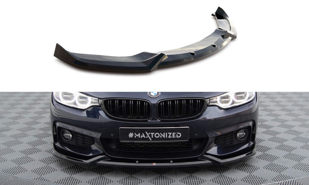 Frontlippe V.5 passend für BMW 4er Coupe / Gran Coupe / Cabrio M-Paket F32 / F36 / F33 schwarz Hochglanz