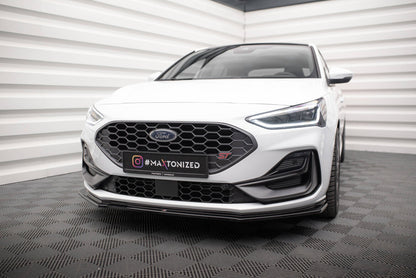 Frontlippe V.5 passend für Ford Focus ST / ST-Line Mk4 FL schwarz Hochglanz