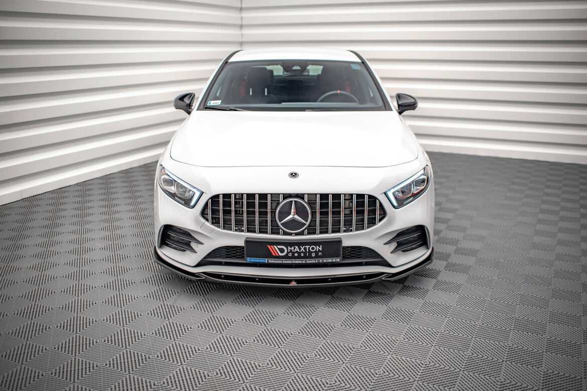Frontlippe V.5 passend für Mercedes A35 AMG / AMG-Line W177 schwarz Hochglanz