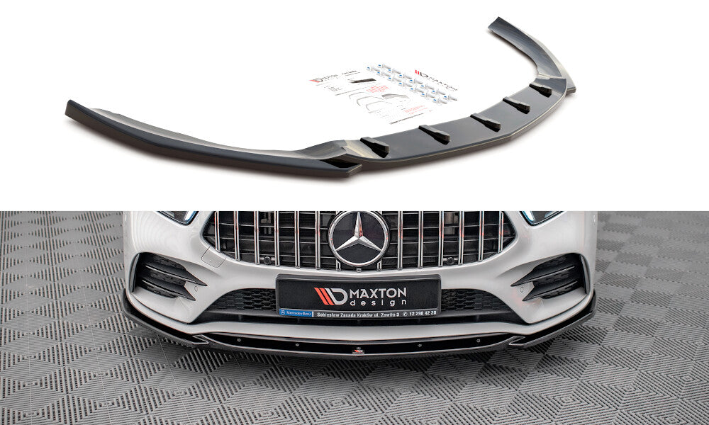 Frontlippe V.5 passend für Mercedes A35 AMG / AMG-Line W177 schwarz Hochglanz
