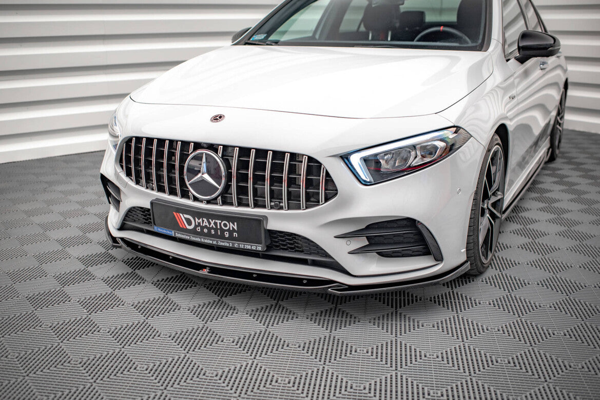 Frontlippe V.5 passend für Mercedes A35 AMG / AMG-Line W177 schwarz Hochglanz