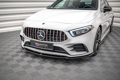 Frontlippe V.5 passend für Mercedes A35 AMG / AMG-Line W177 schwarz Hochglanz