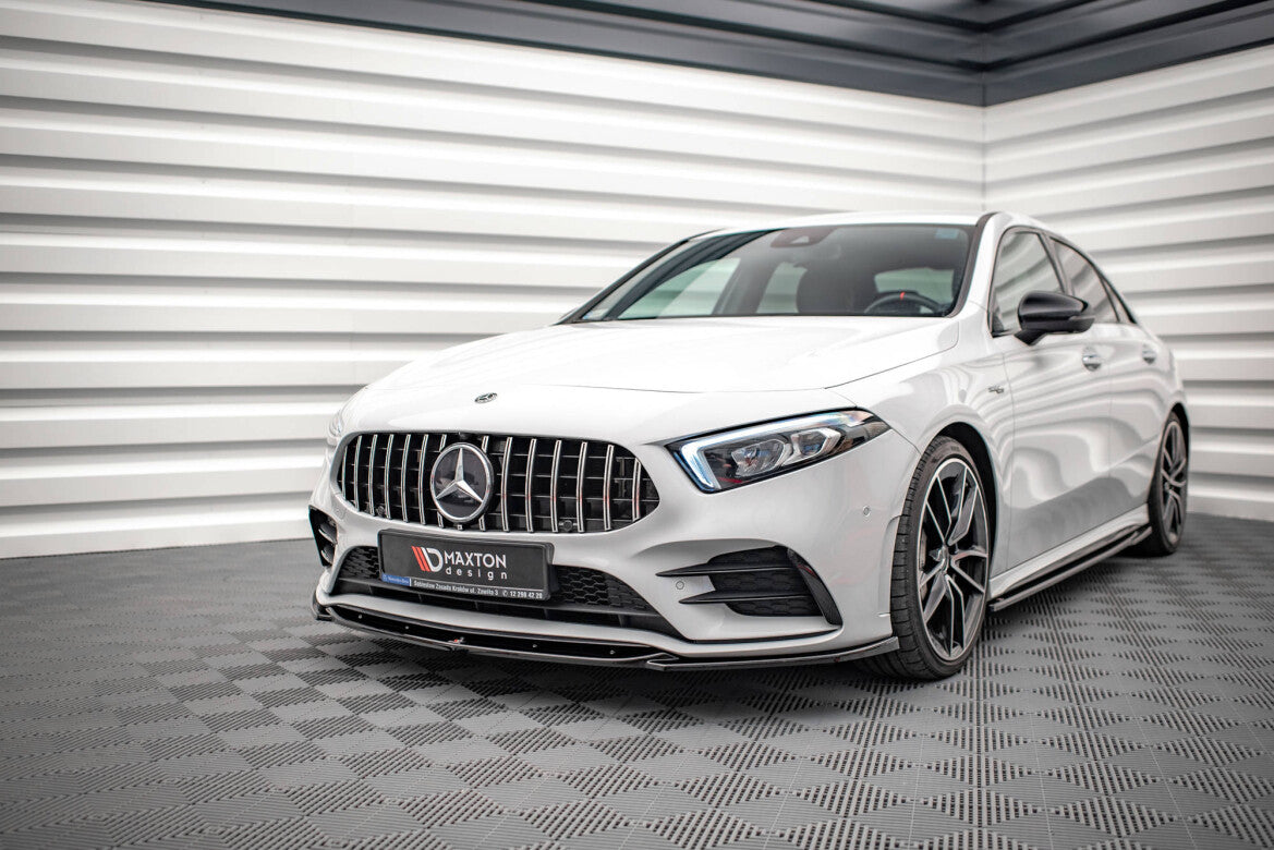 Frontlippe V.5 passend für Mercedes A35 AMG / AMG-Line W177 schwarz Hochglanz