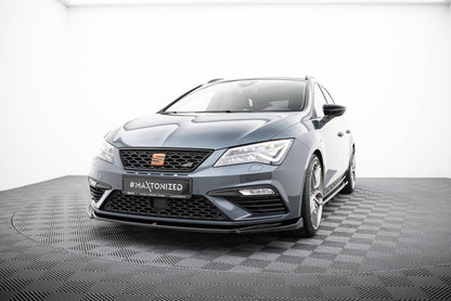 Frontlippe V.5 passend für Seat Leon CUPRA / FR Mk3 FL schwarz Hochglanz