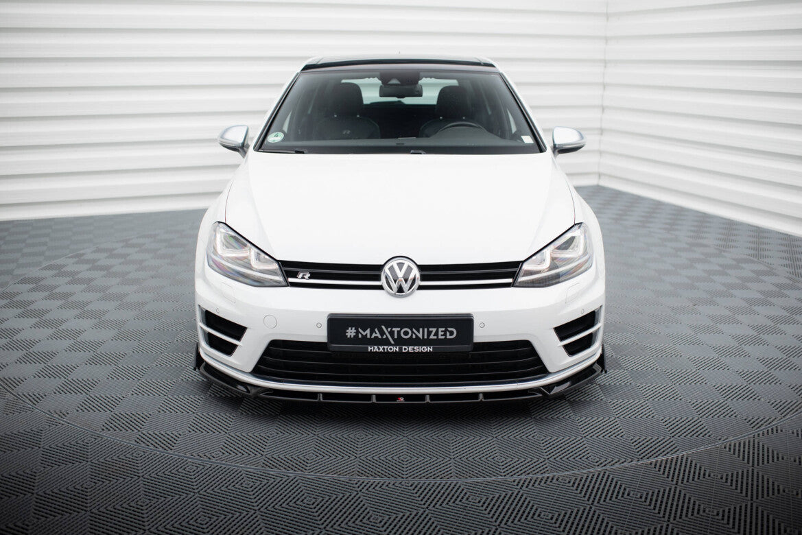 Frontlippe V.5 passend für VW Golf R / R-Line Mk7 schwarz Hochglanz + Flaps matt