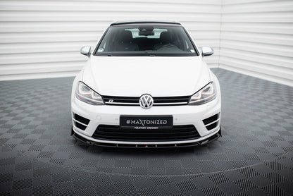 Frontlippe V.5 passend für VW Golf R / R-Line Mk7 schwarz Hochglanz + Flaps matt