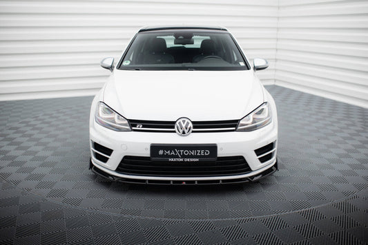 Frontlippe V.5 passend für VW Golf R / R-Line Mk7 schwarz Hochglanz + Flaps matt