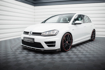 Frontlippe V.5 passend für VW Golf R / R-Line Mk7 schwarz Hochglanz + Flaps matt