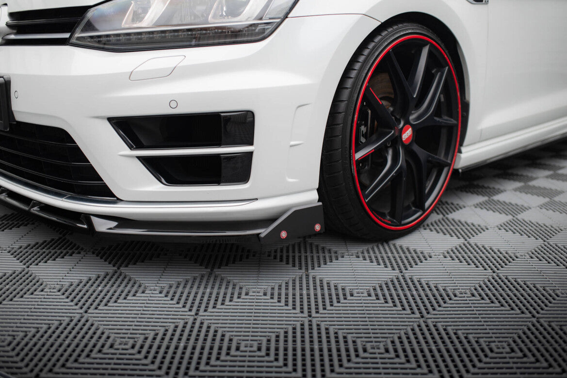 Frontlippe V.5 passend für VW Golf R / R-Line Mk7 schwarz Hochglanz + Flaps matt