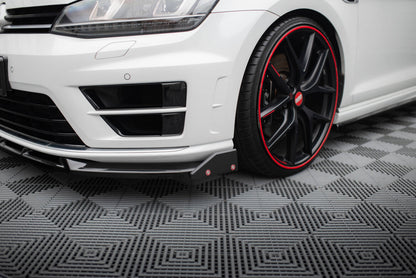 Frontlippe V.5 passend für VW Golf R / R-Line Mk7 schwarz Hochglanz + Flaps matt
