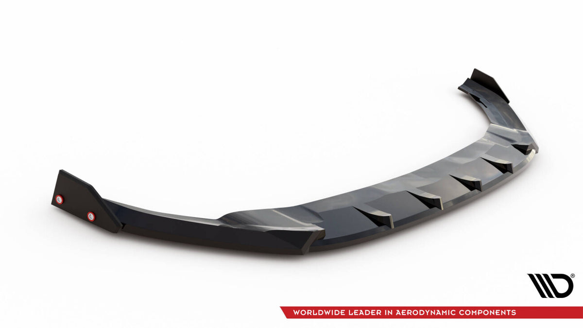 Frontlippe V.5 passend für VW Golf R / R-Line Mk7 schwarz Hochglanz + Flaps matt