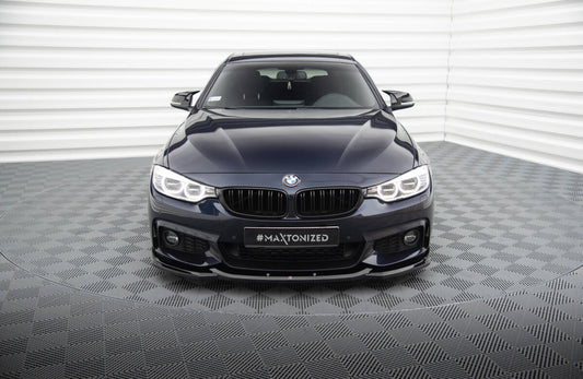 Frontlippe V.6 passend für BMW 4er Coupe / Gran Coupe / Cabrio M-Paket F32 / F36 / F33 schwarz Hochglanz