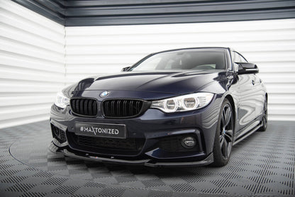 Frontlippe V.6 passend für BMW 4er Coupe / Gran Coupe / Cabrio M-Paket F32 / F36 / F33 schwarz Hochglanz