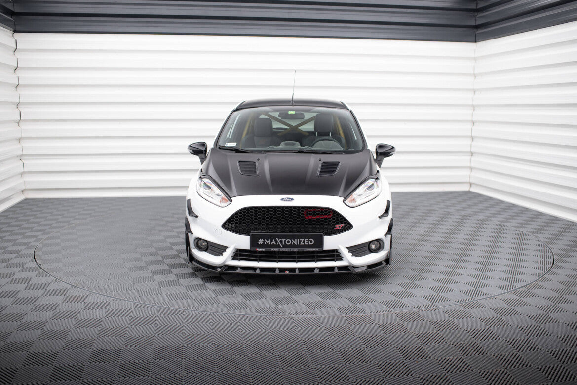 Frontlippe V.6 passend für Ford Fiesta ST Mk7 FL schwarz Hochglanz + Flaps matt