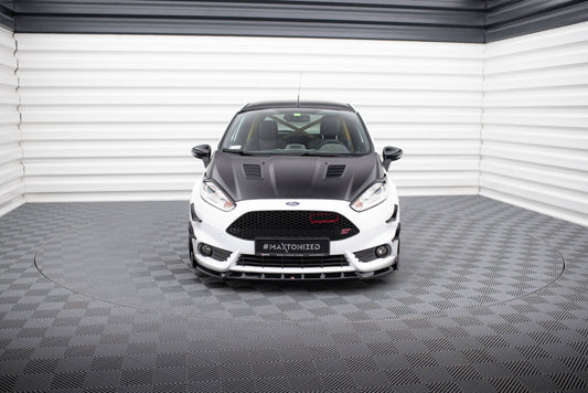 Frontlippe V.6 passend für Ford Fiesta ST Mk7 FL schwarz Hochglanz + Flaps matt