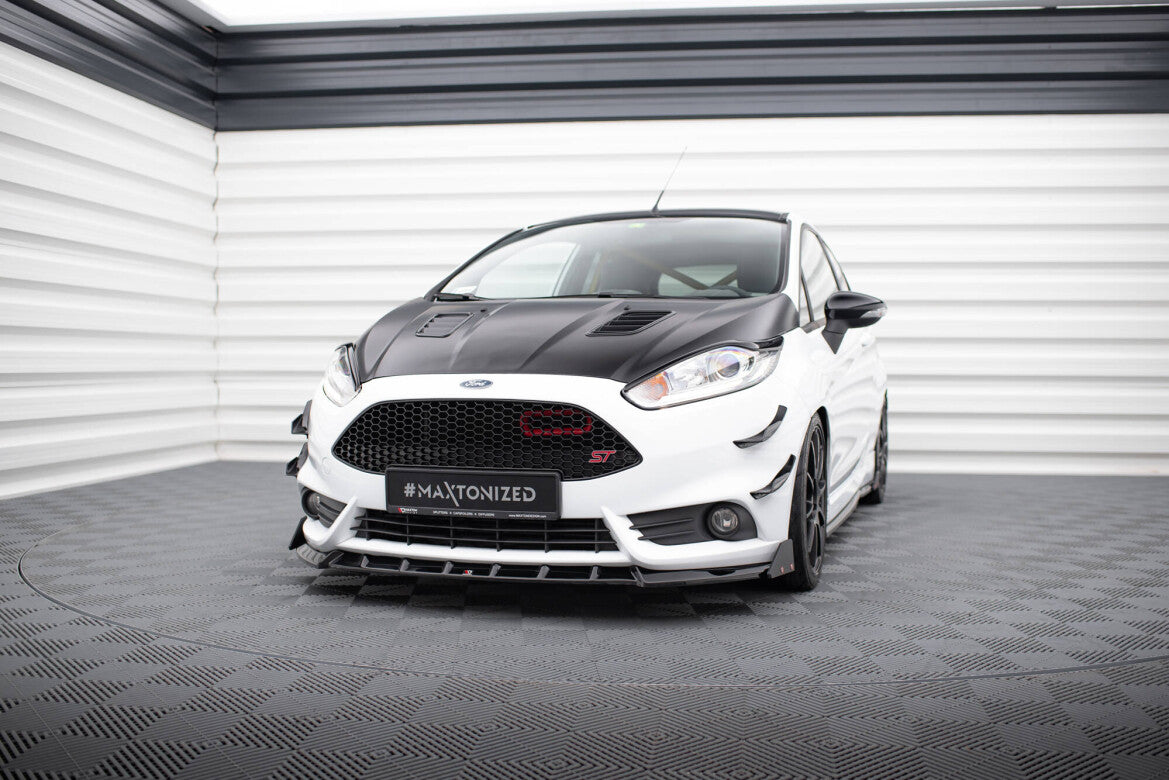 Frontlippe V.6 passend für Ford Fiesta ST Mk7 FL schwarz Hochglanz + Flaps matt