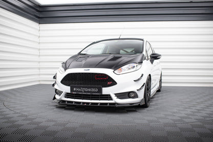 Frontlippe V.6 passend für Ford Fiesta ST Mk7 FL schwarz Hochglanz + Flaps matt