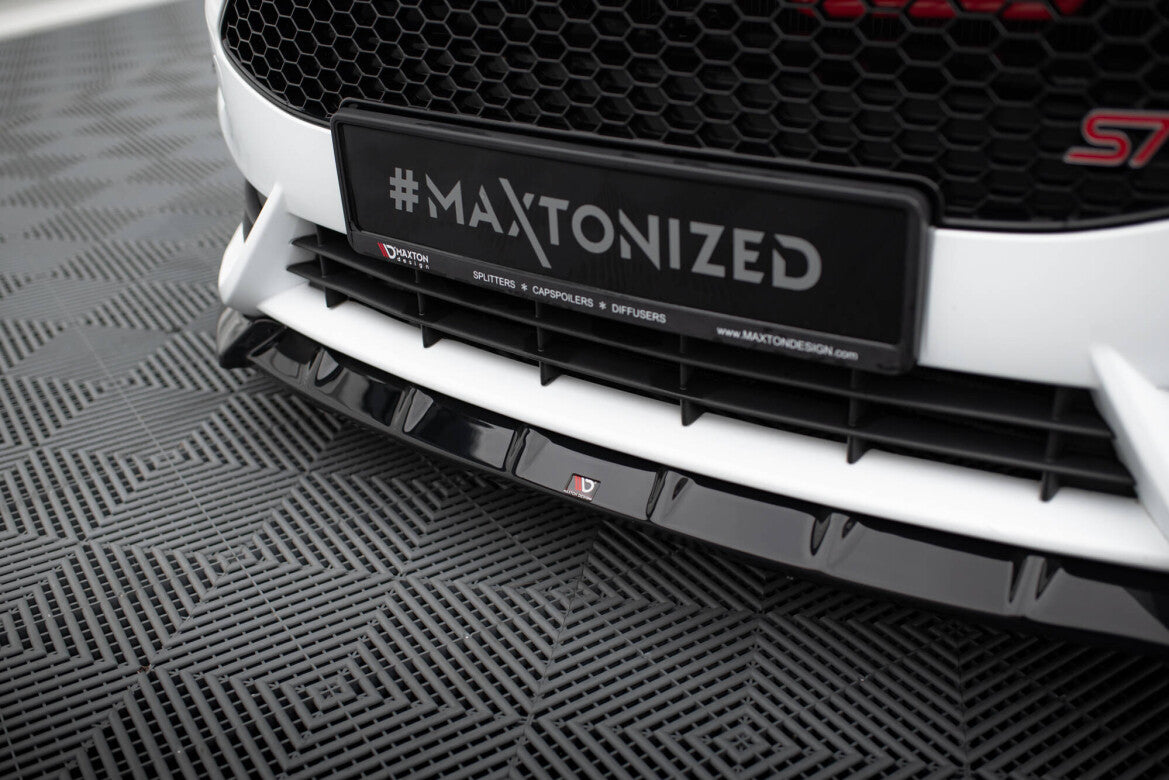 Frontlippe V.6 passend für Ford Fiesta ST Mk7 FL schwarz Hochglanz + Flaps matt