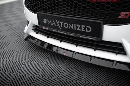 Frontlippe V.6 passend für Ford Fiesta ST Mk7 FL schwarz Hochglanz + Flaps matt